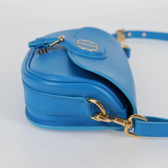 DIOR Bobby East West Shoulder Bag Leather Blue Gold - Picture 4 of 13